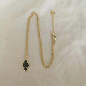 Kendra Scott Framed Abbie Teal Tiger’s Eye Gold Short Necklace